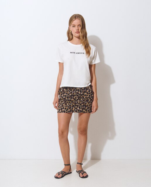 Falda corta animal print