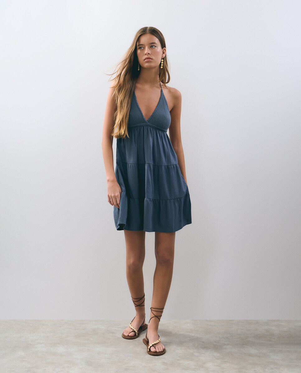 Moda Brownie Vestidos El Corte Ingles Vestido Corto De Lino Con