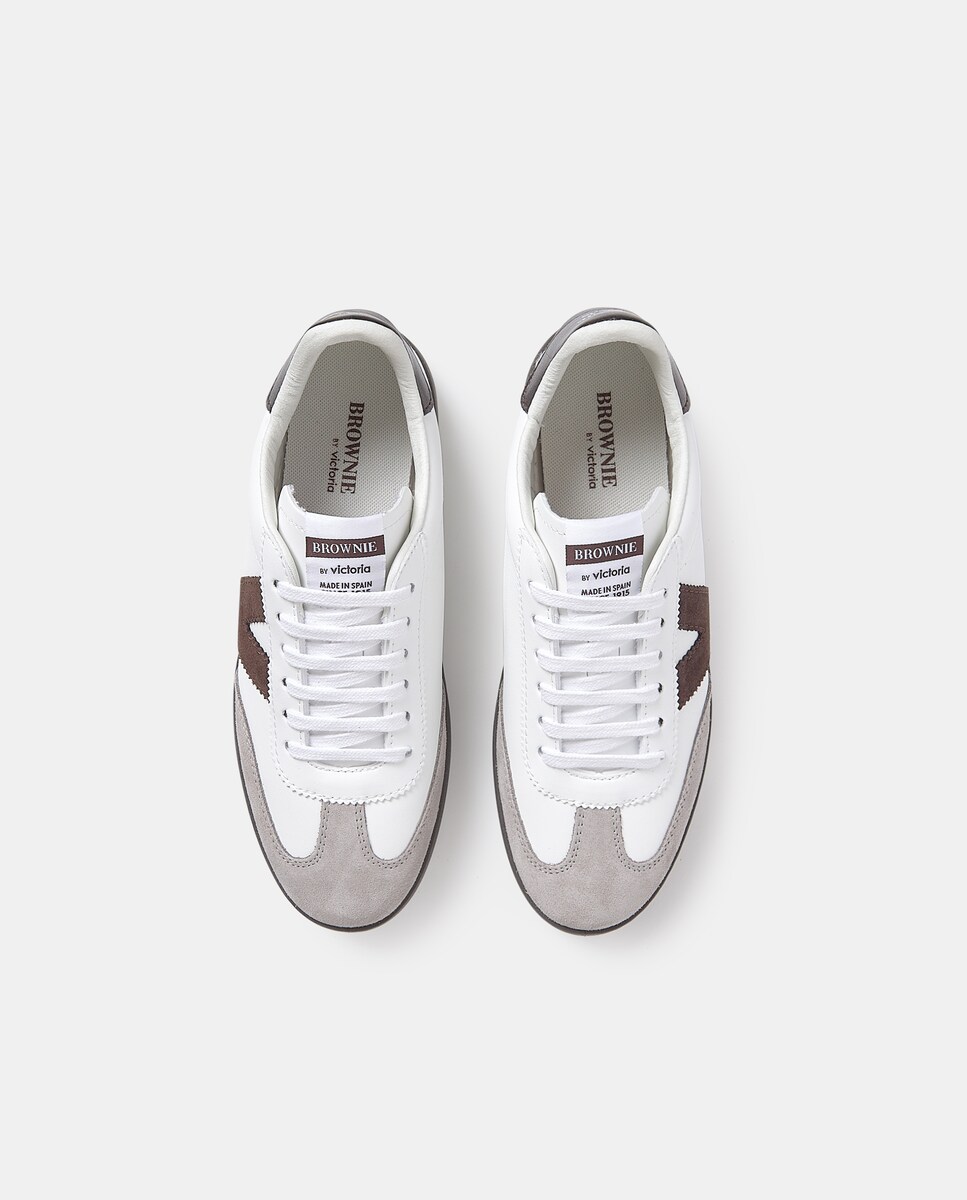 Zapatillas deportivas de mujer de piel color blanco colaboración - Main Image