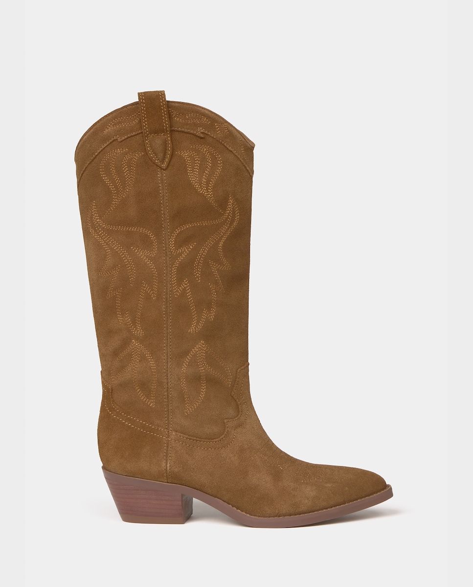 Botas de mujer de piel estilo cowboy altas · Brownie · El Corte Inglés