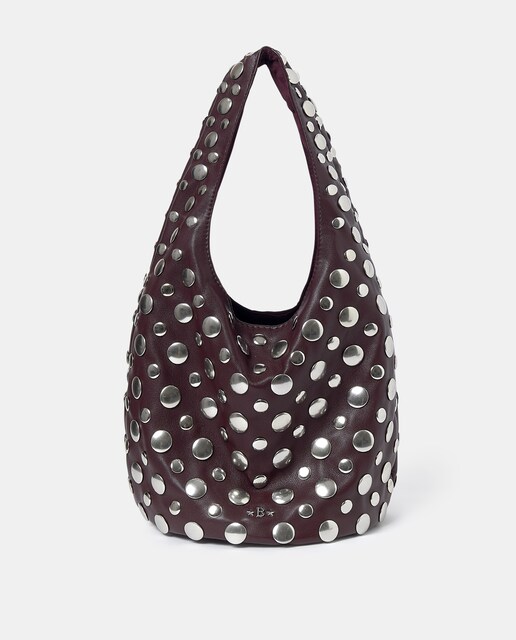 Imagen 0 de Bolso de hombro multitachas en color marrón