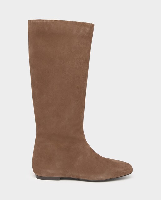 Imagen 0 de Botas finas de mujer de piel en color taupe