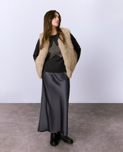 Imagen 0 de Falda satinada larga