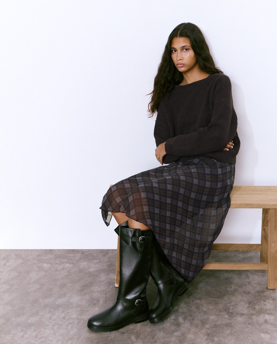 Botas altas de mujer de piel en color negro · Brownie · El Corte