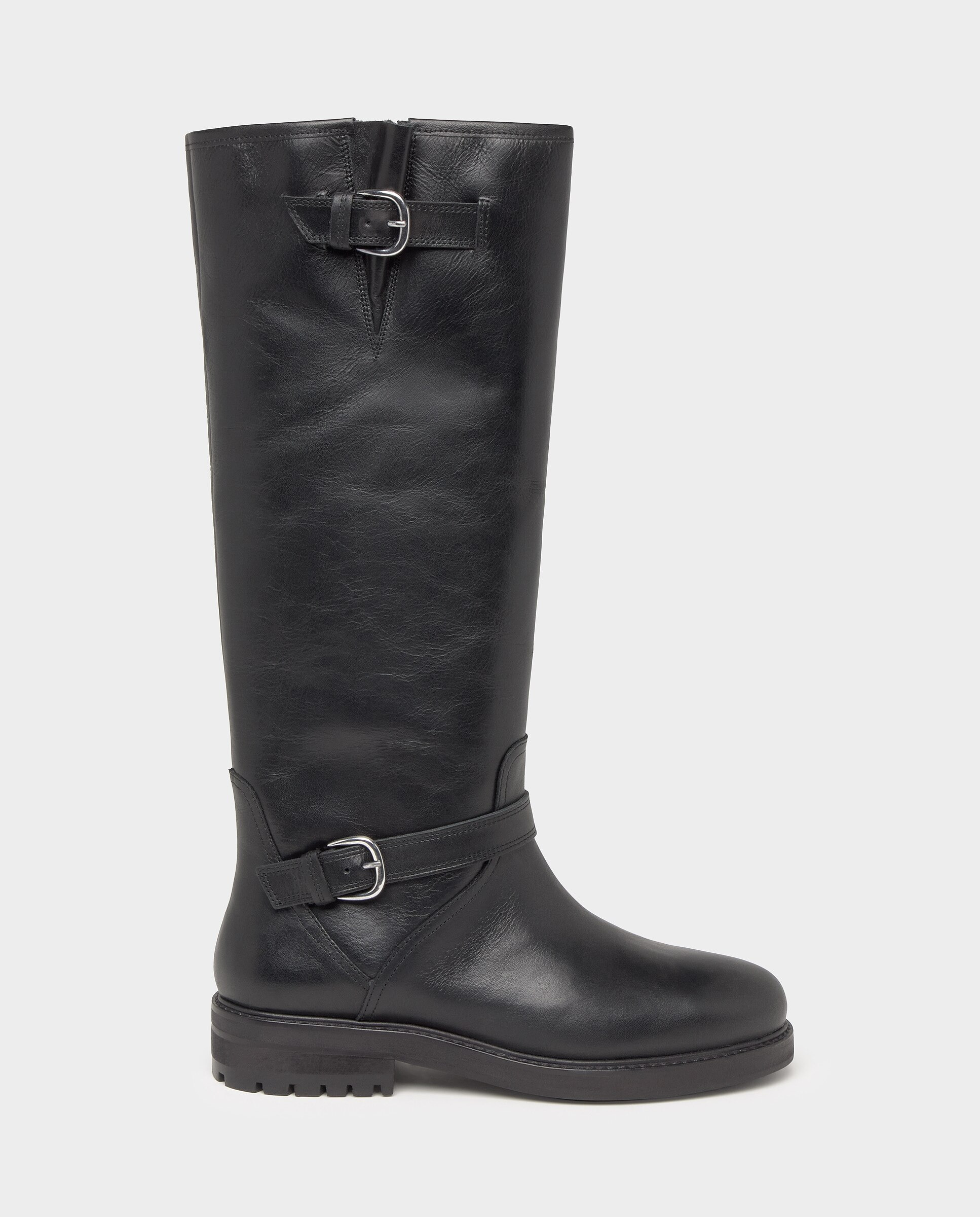 Botas altas de mujer de piel en color negro