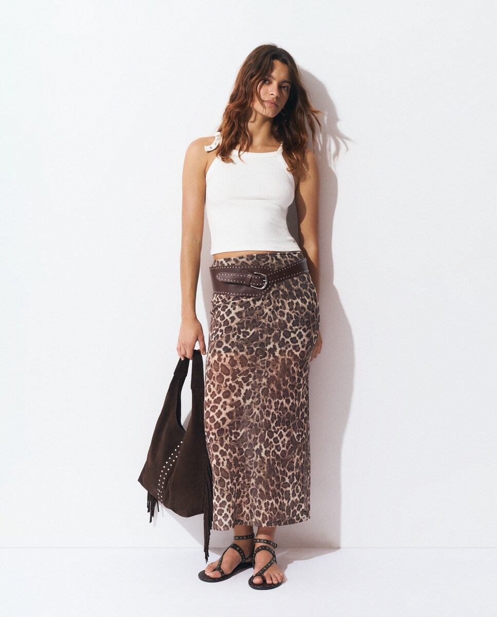 Falda corta animal print · Brownie · El Corte Inglés