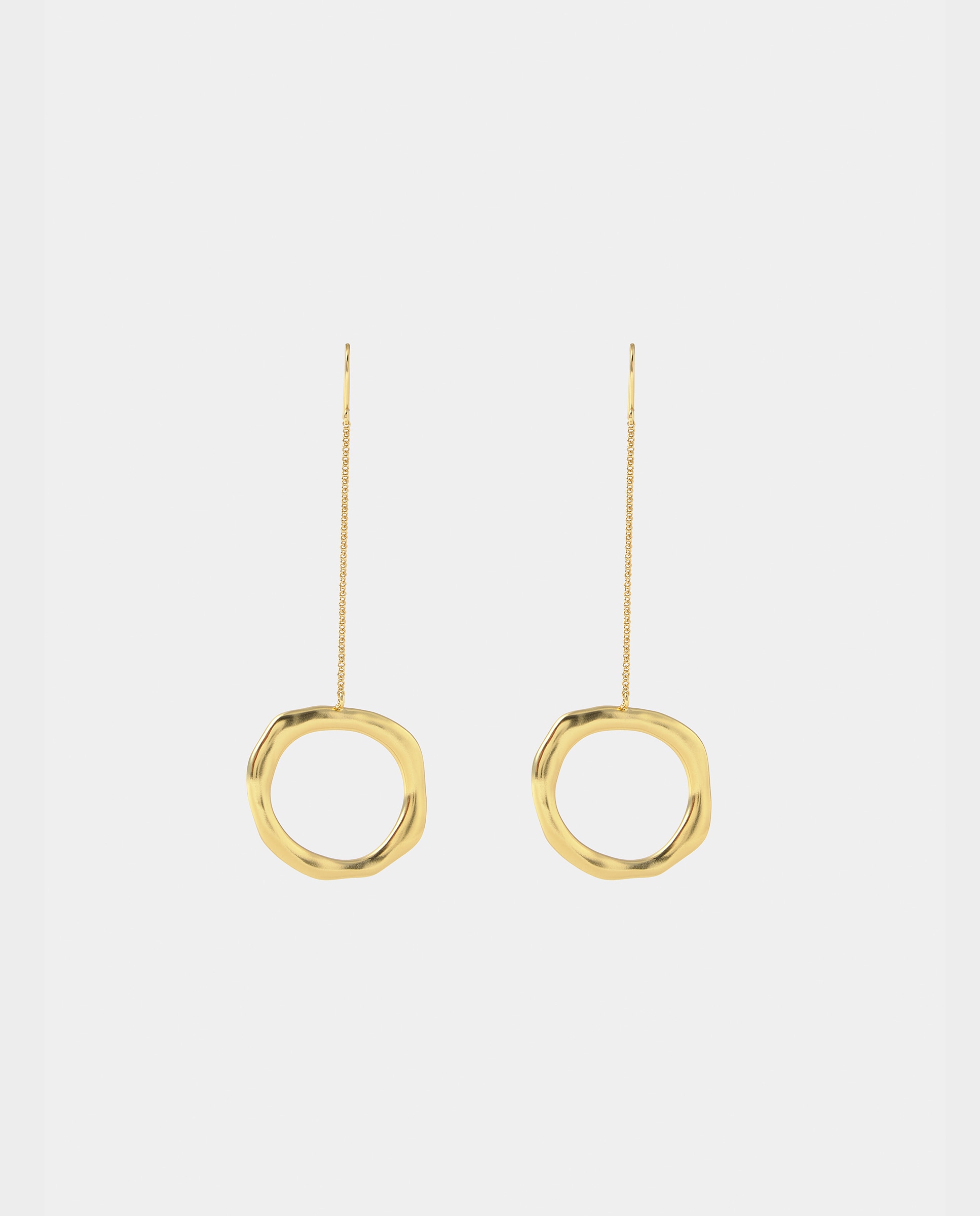Pendientes de aro largos dorados