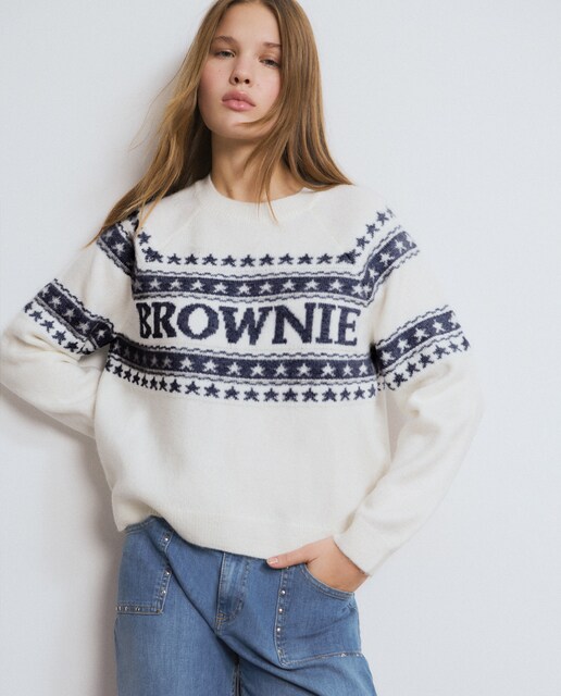 Imagen 0 de Jersey de mujer con estampado jacquard y logo