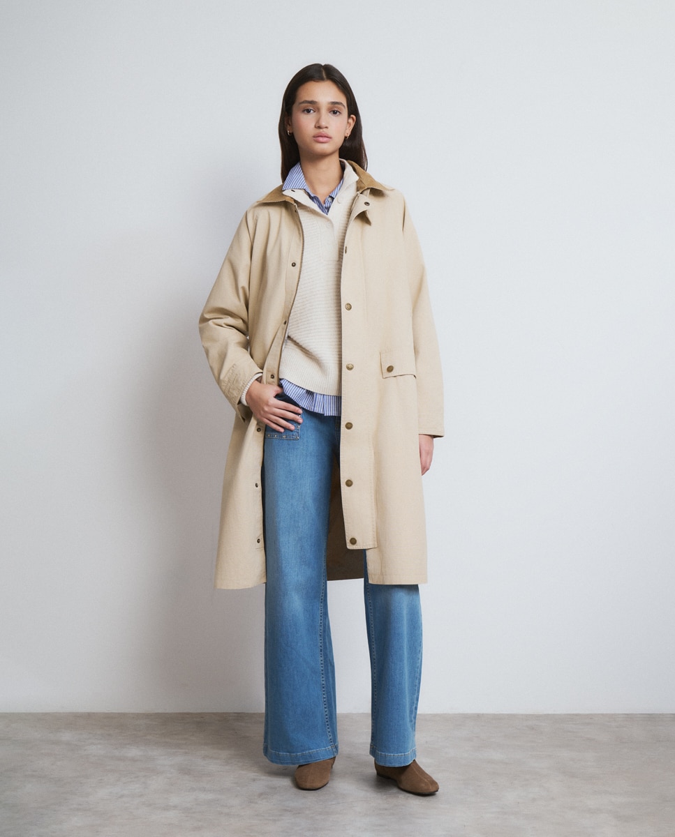 Brownie - Parka larga de mujer de algodón.