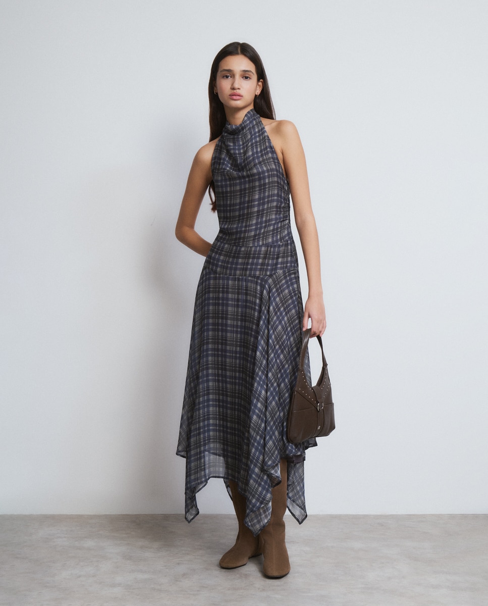 Brownie - Vestido largo estampado drapeado.