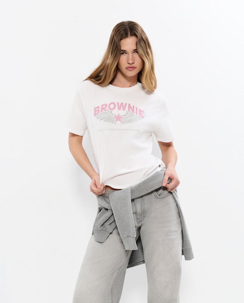 Brownie - Camiseta de mujer de manga corta con logo.