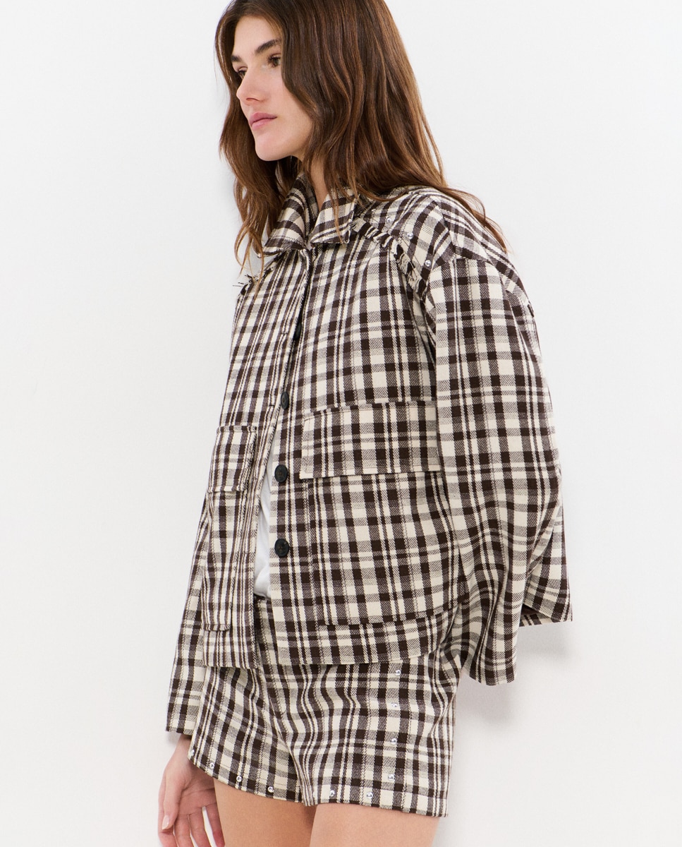 Brownie - Chaqueta corta de mujer de cuadros.