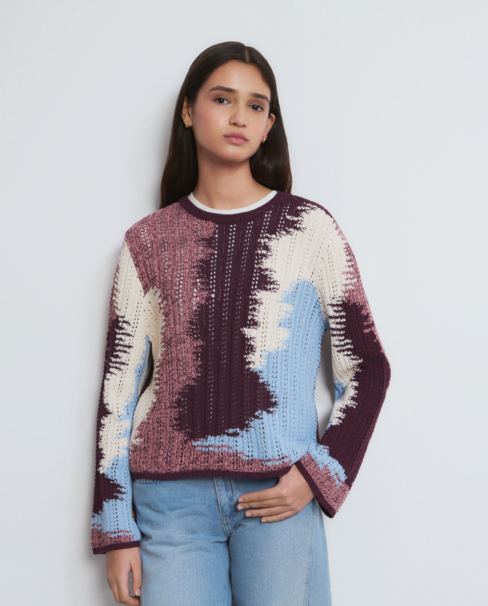 Brownie - Jersey de mujer estampado jacquard.