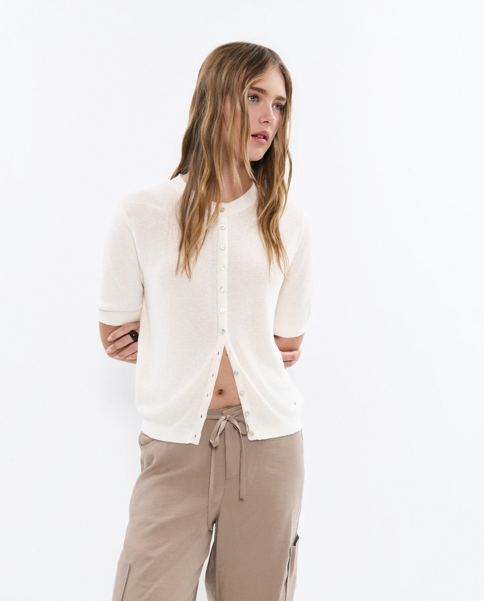 Brownie - Chaqueta de mujer de punto con botones.