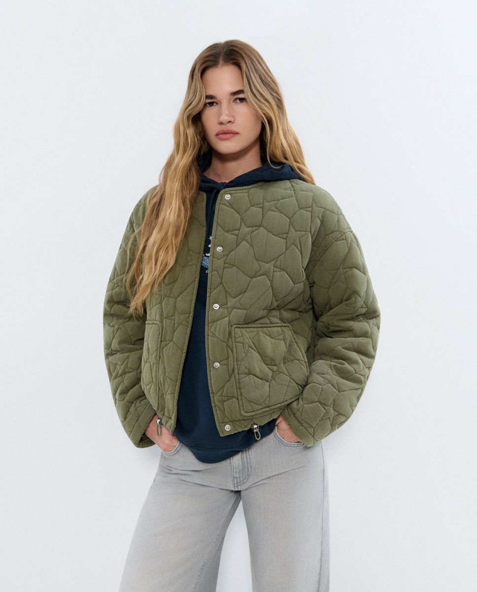 Brownie - Cazadora Bomber de mujer con estampado grande.