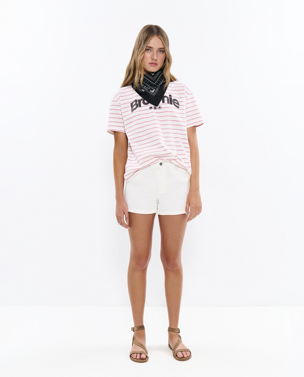 Brownie - Short básico de mujer con bajo vuelto.