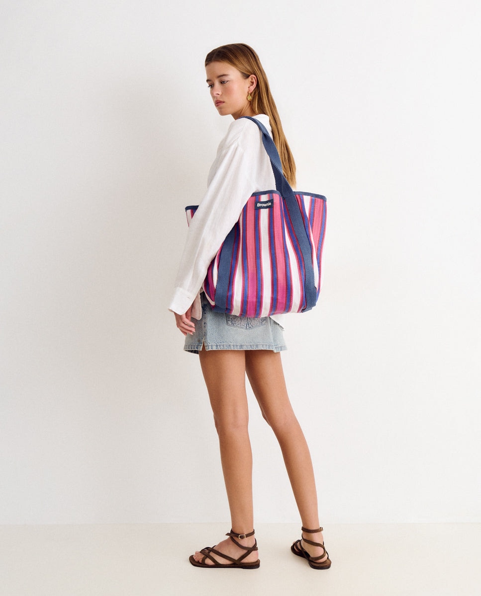Bolso de hombro de mujer tipo shopper - Brownie - Fucsia Fucsia-3