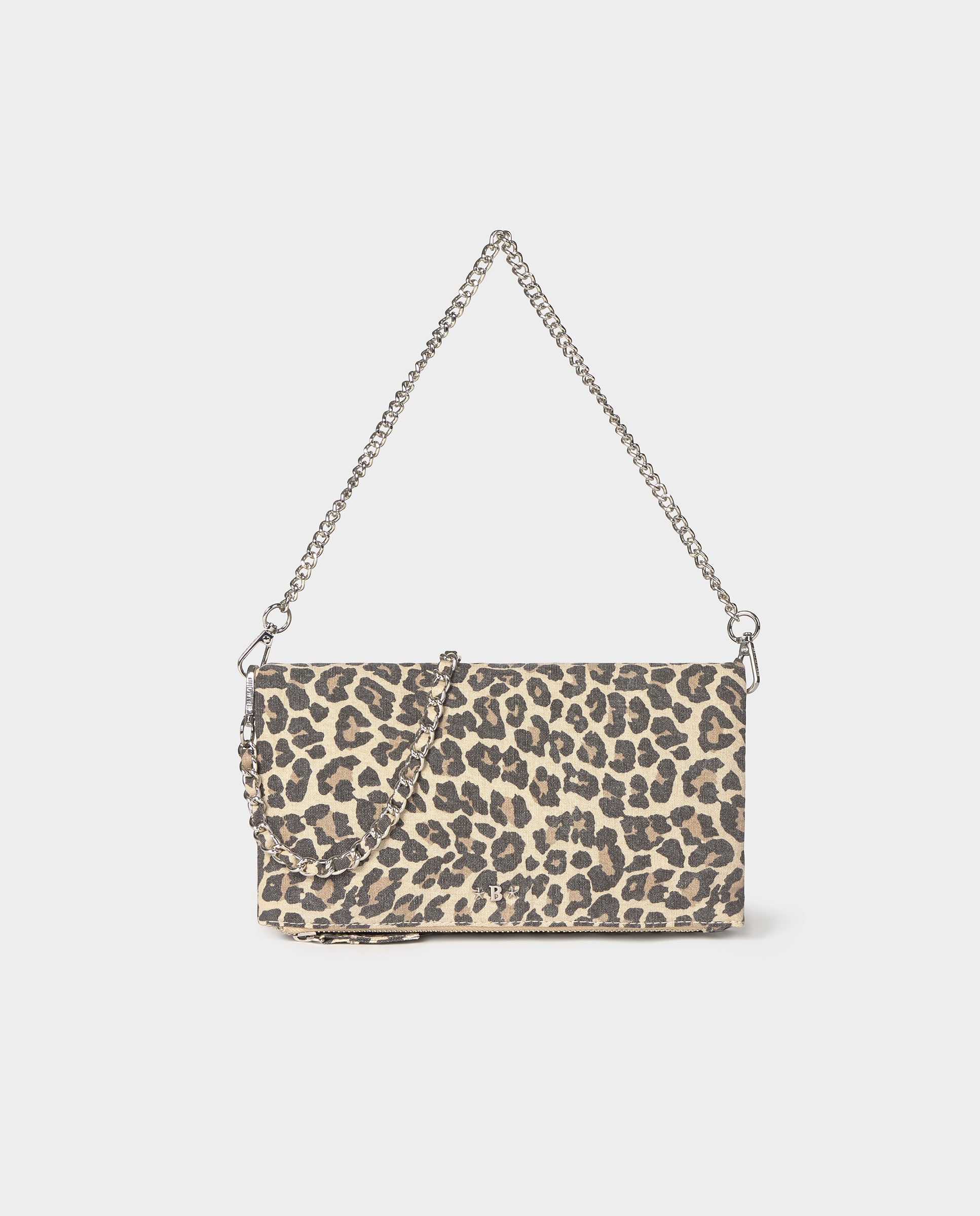 Bolso de hombro de mujer con solapa animal print - Brownie - Marrón Marrón-1