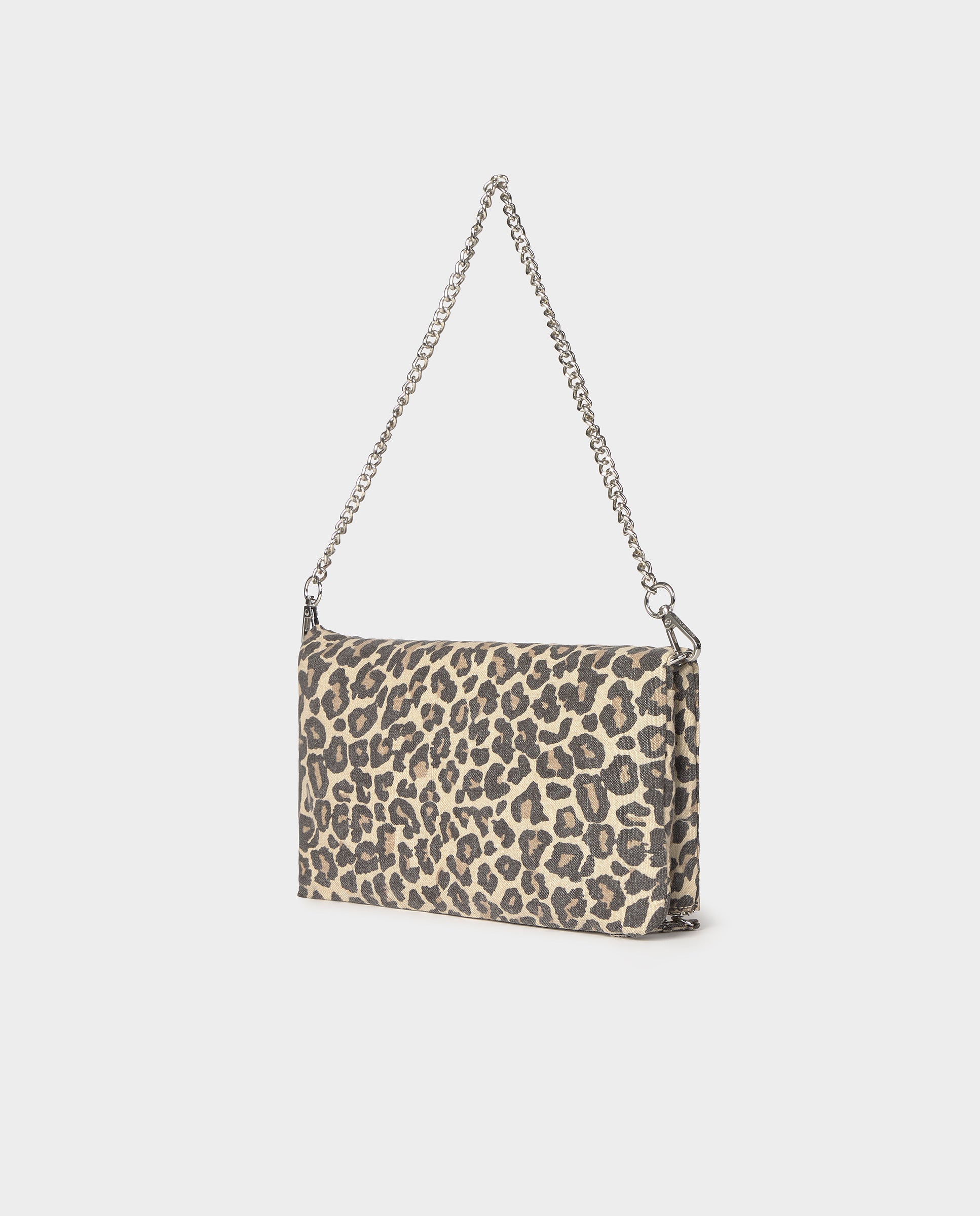 Bolso de hombro de mujer con solapa animal print - Brownie - Marrón Marrón-3
