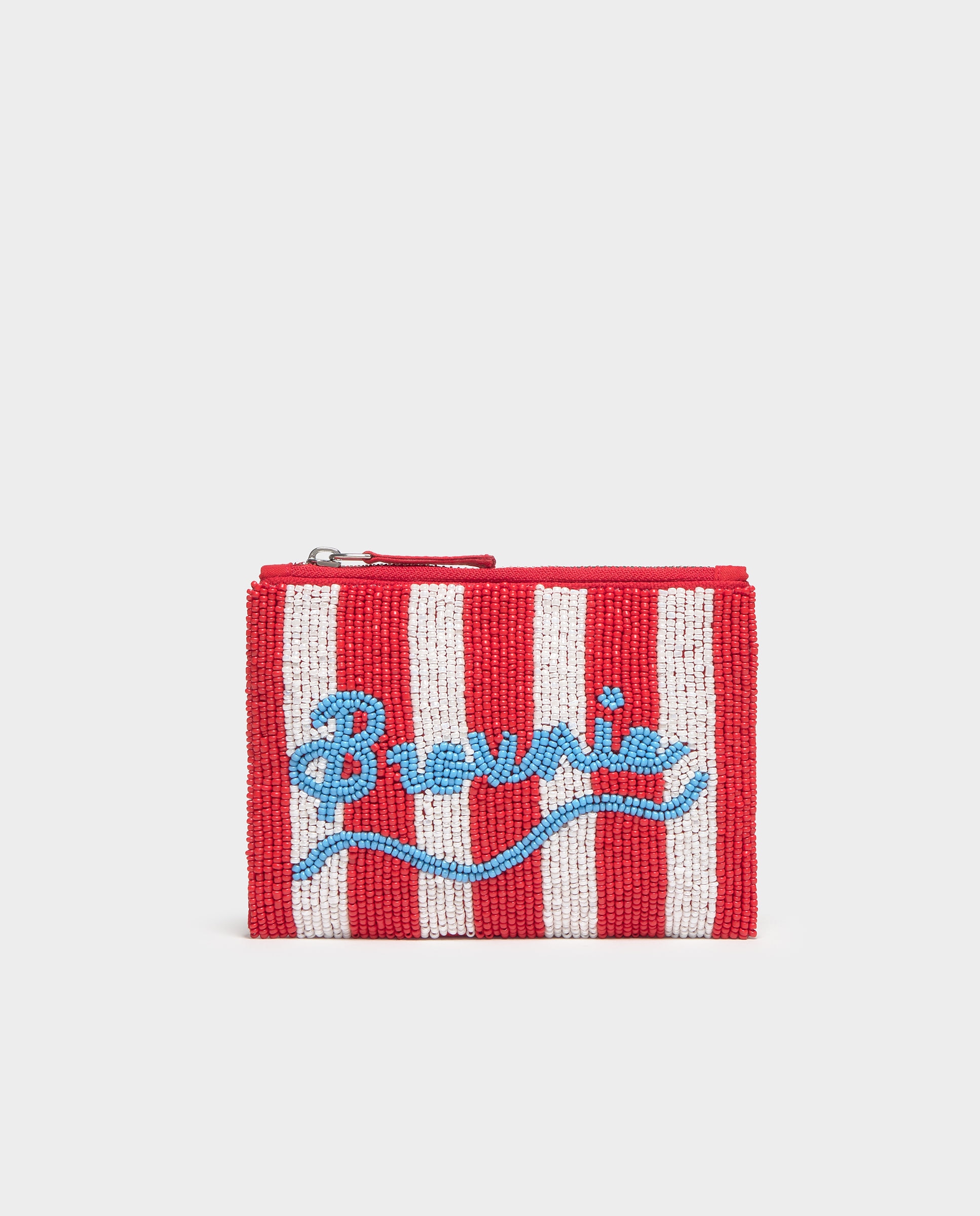 Monedero de mujer de beads de rayas - Brownie - Marrón Marrón-1