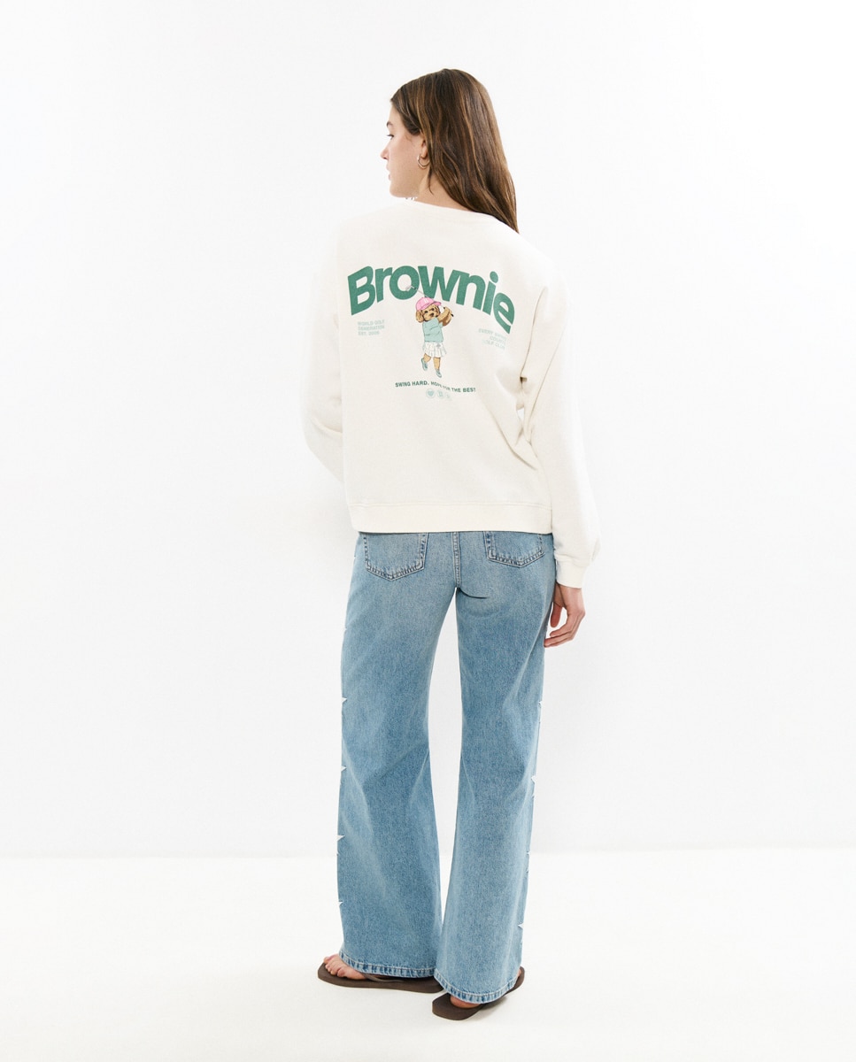 Brownie - Sudadera de mujer con logo y perrita golf.