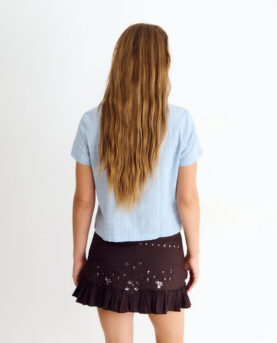 Blusa de mujer con lazos - Brownie - Azul Azul-2