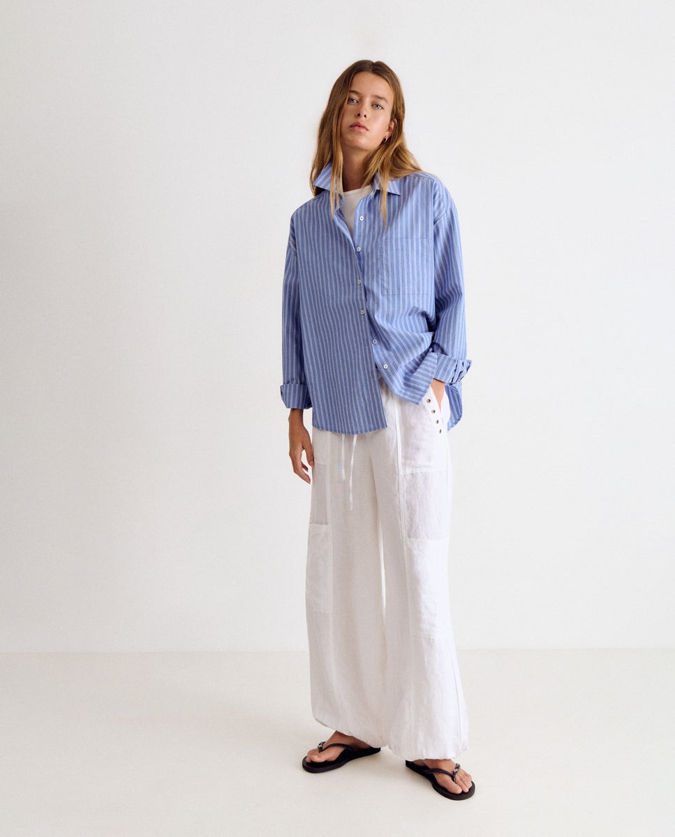 Imagen 1 de Camisa básica de mujer de rayas con top Azul