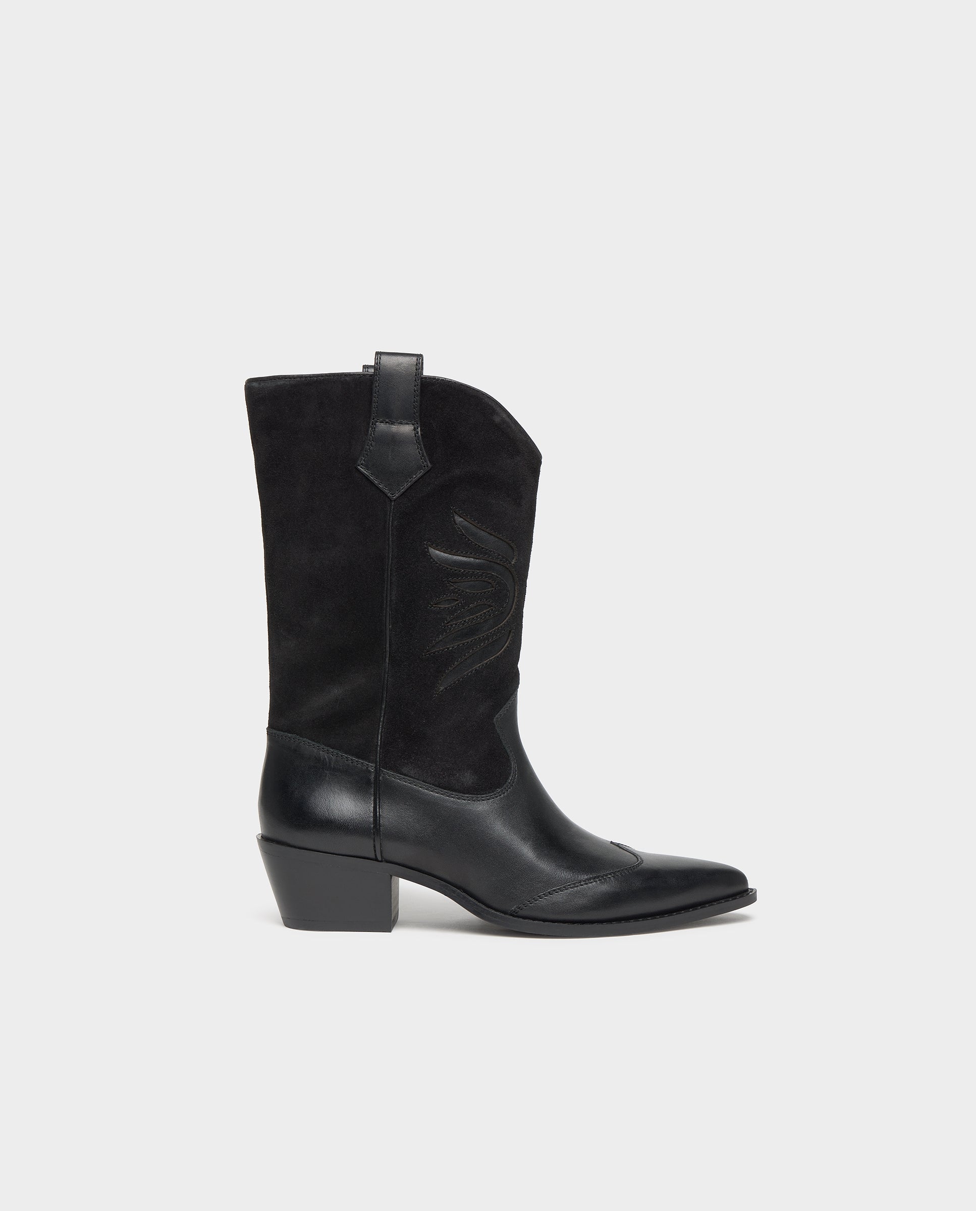 Botas de mujer estilo cowboy - Brownie - Negro Negro-1