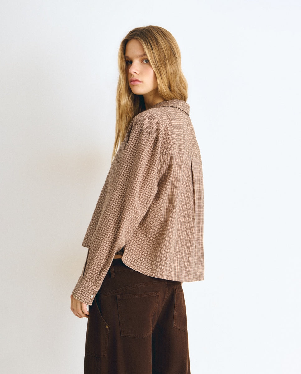 Camisa de mujer de cuadros - Brownie - Crudo Crudo-2