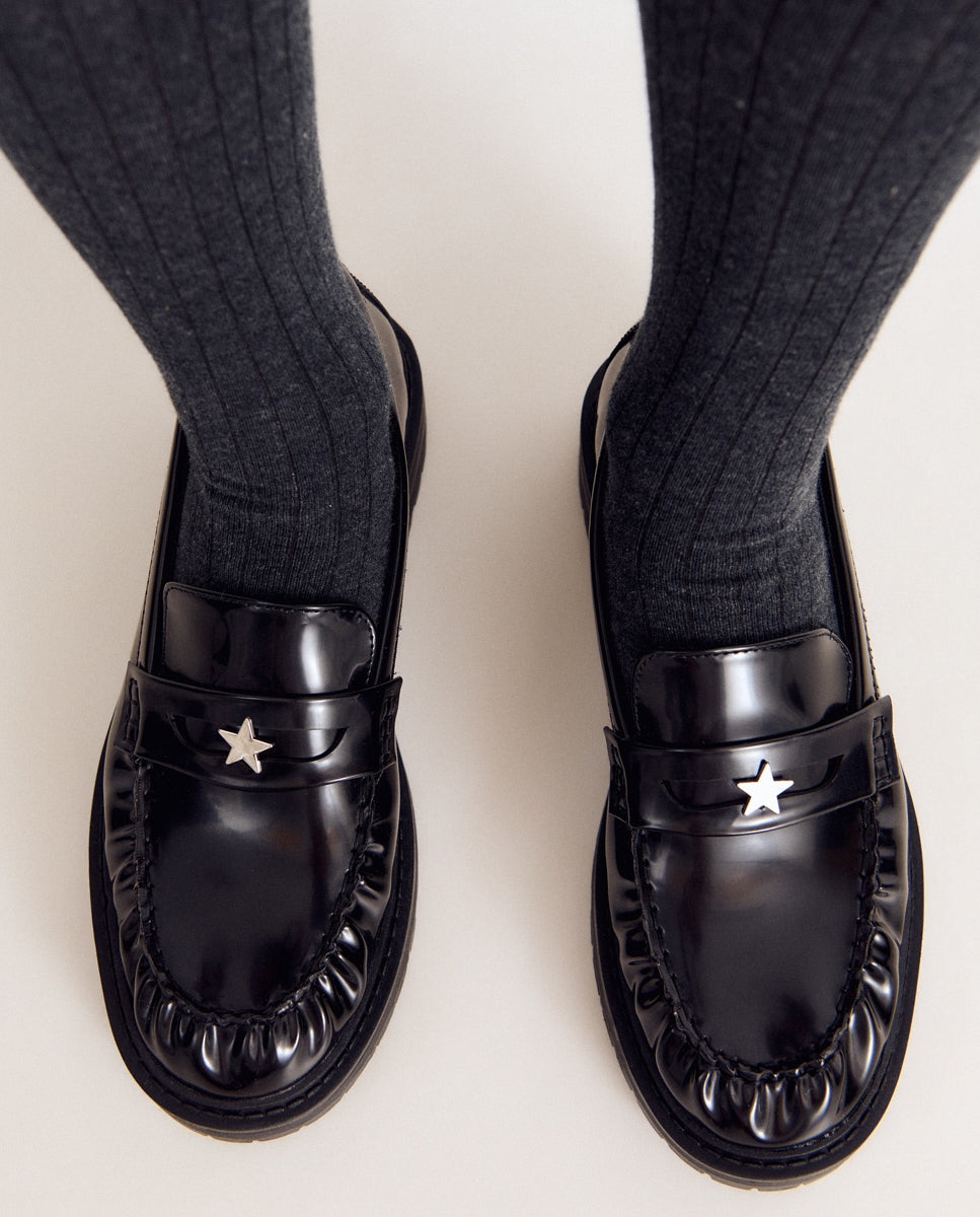 Mocasines de mujer con estrella - Brownie - Negro Negro-2