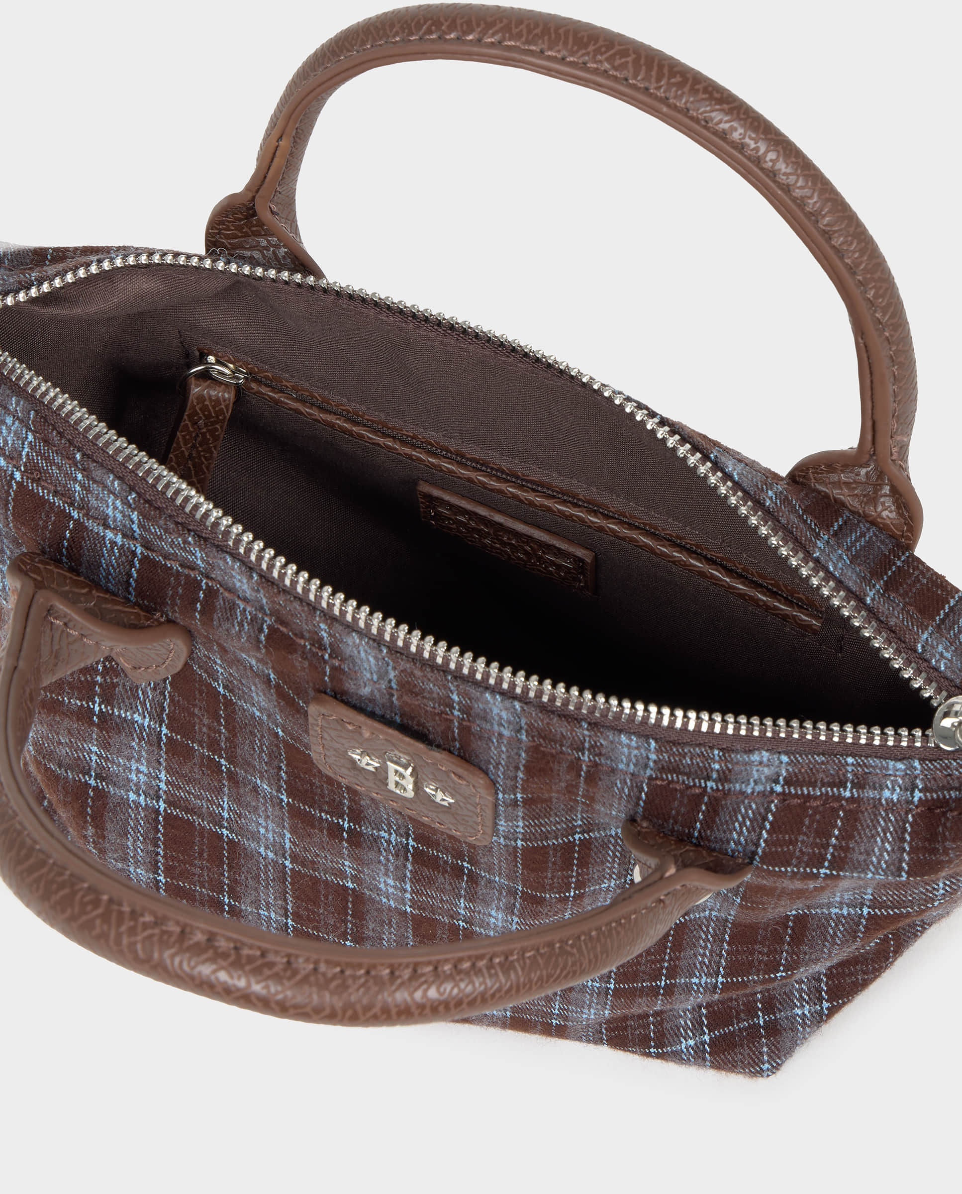 Bolso de hombro de mujer tipo shopper de cuadros - Brownie - Marrón oscuro Marrón oscuro-5