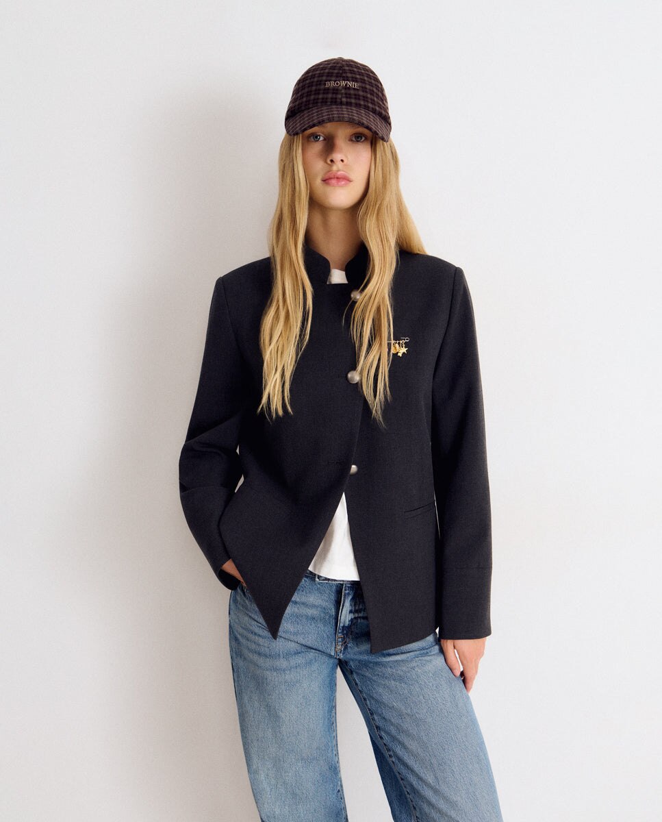 Gorra de mujer de cuadros con logo - Brownie - Granate Granate-3