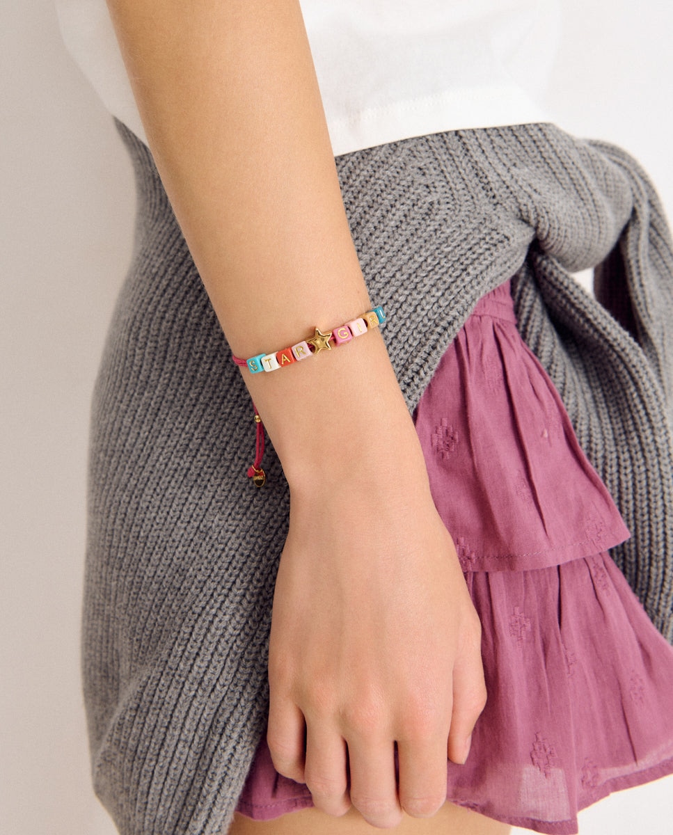 Pulsera de dados con letras - Brownie - Rosa Rosa-3
