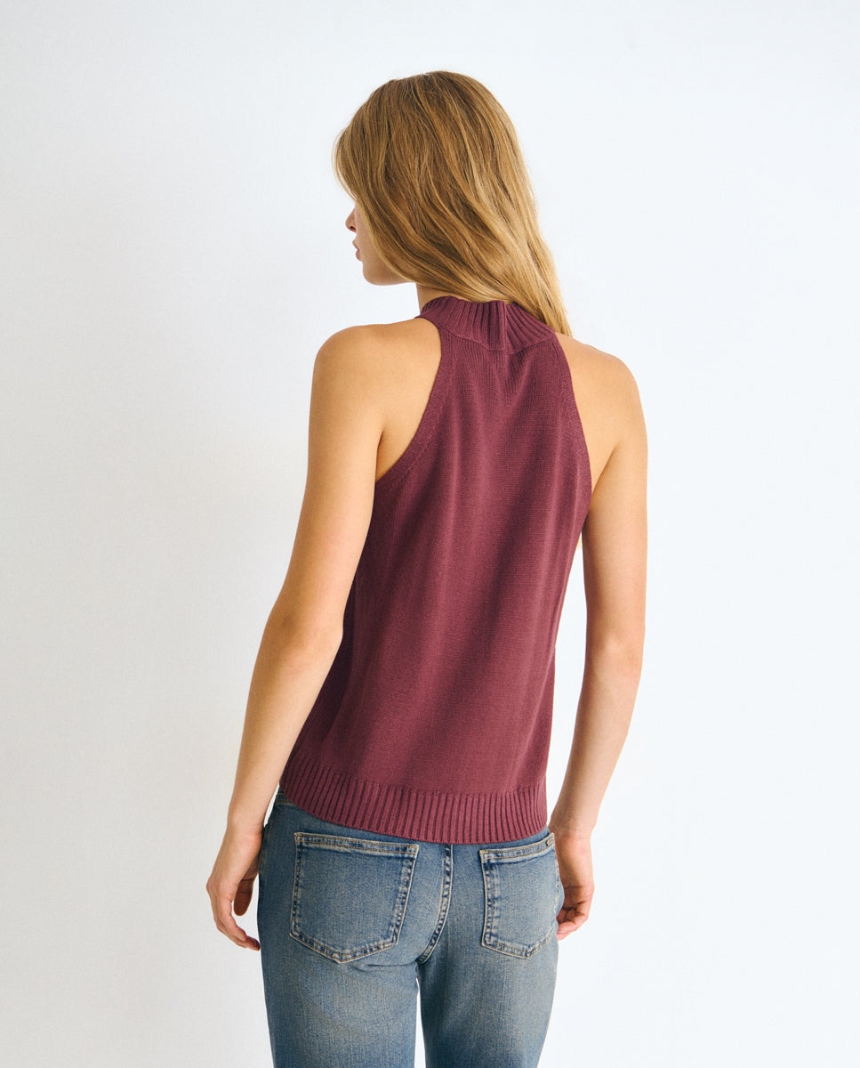 Top de mujer con cuello halter - Brownie - Berenjena Berenjena-2