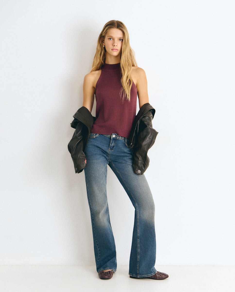 Top de mujer con cuello halter - Brownie - Berenjena Berenjena-3