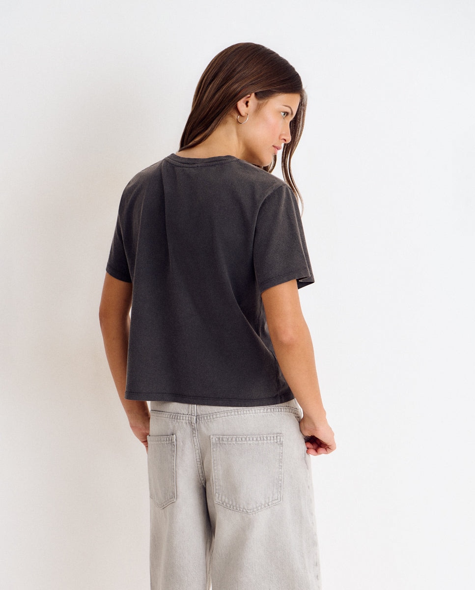 Camiseta de mujer con logo y alas - Brownie - Antracita Antracita-2