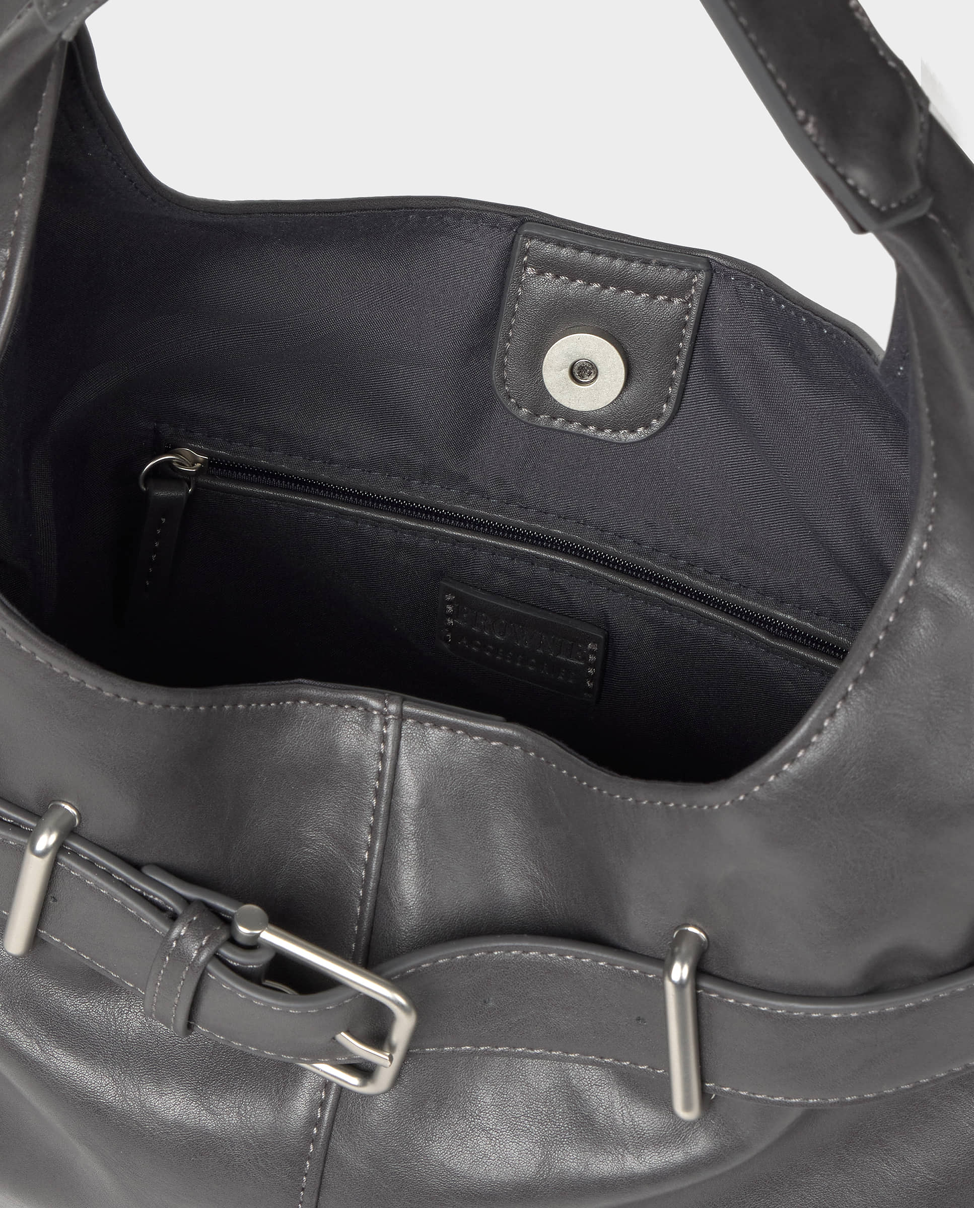 Bolso de hombro de mujer con hebilla - Brownie - Antracita Antracita-5