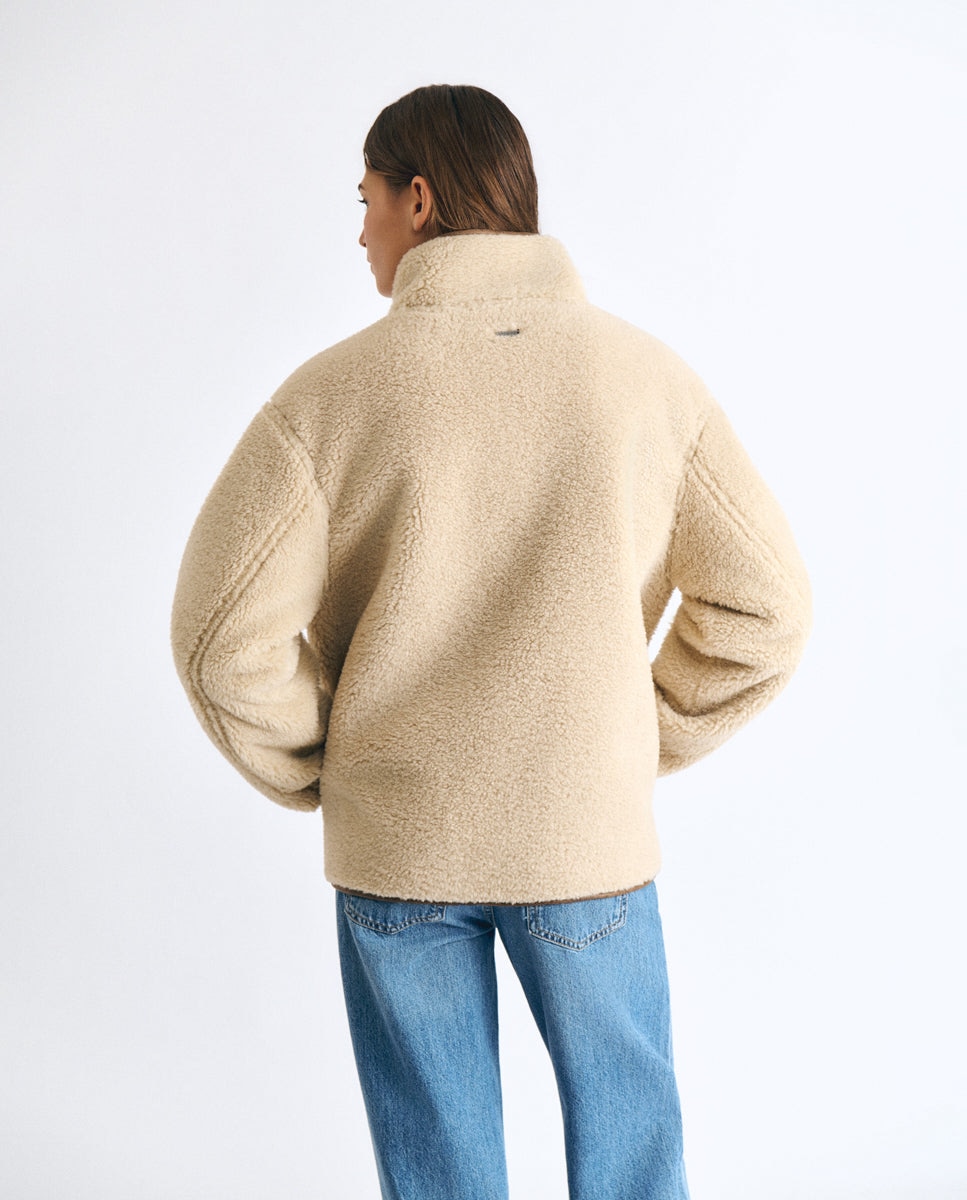 Abrigo reversible de mujer doble faz - Brownie - Avellana Avellana-3
