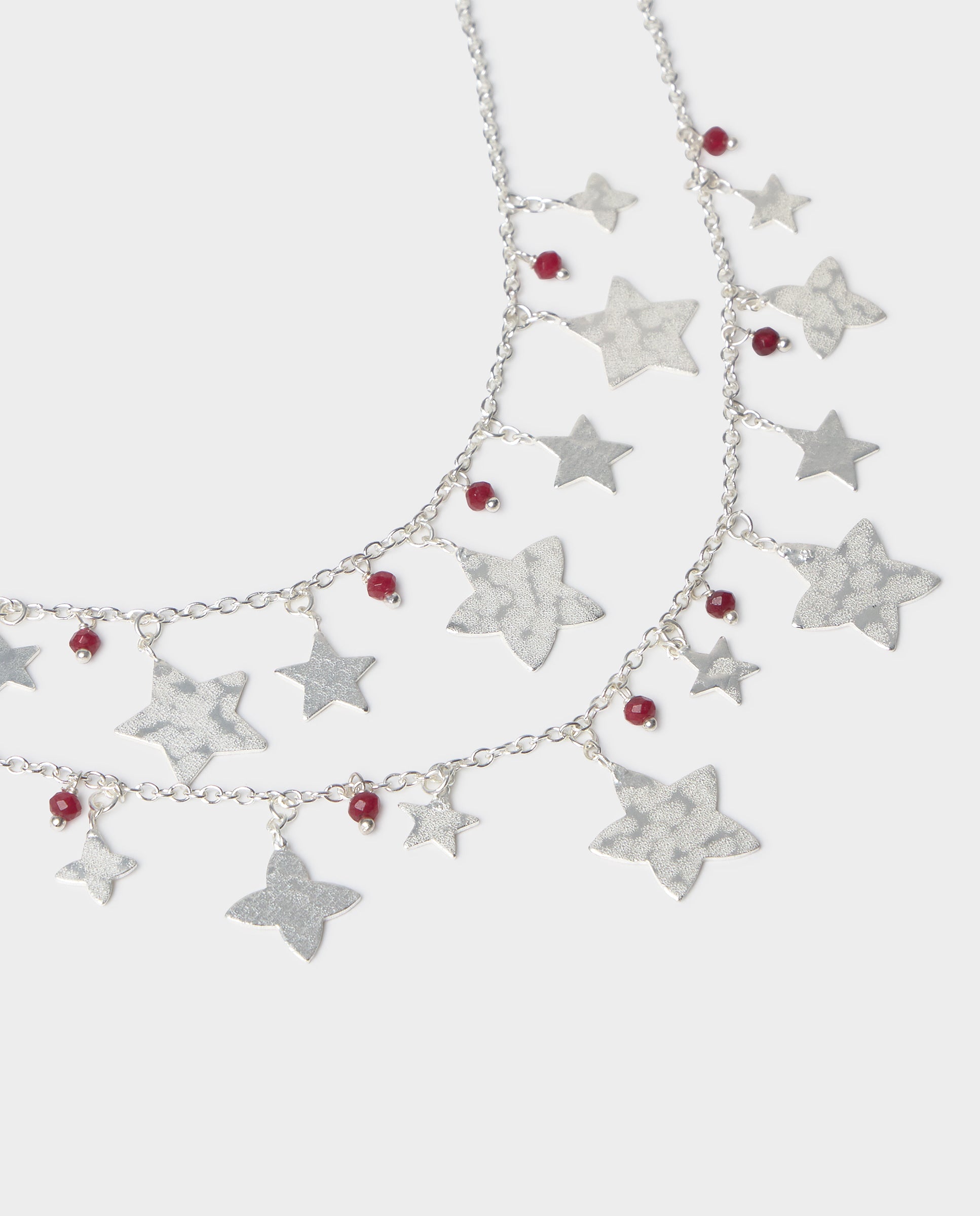Imagen 3 de Collar doble de estrellas plateado - Brownie - Plata Plata