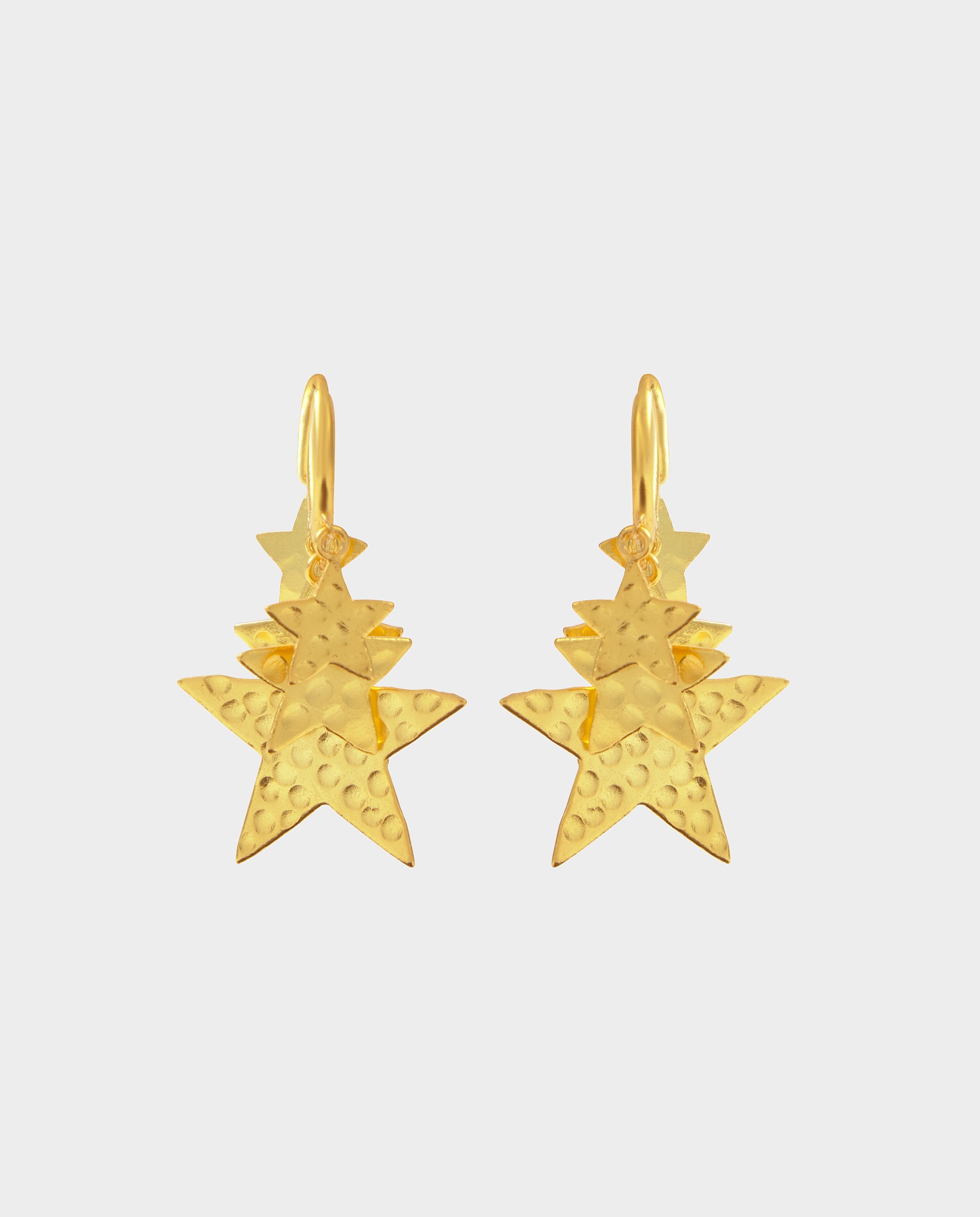 Pendientes de aro con estrellas dorados - Brownie - Dorado Dorado-5