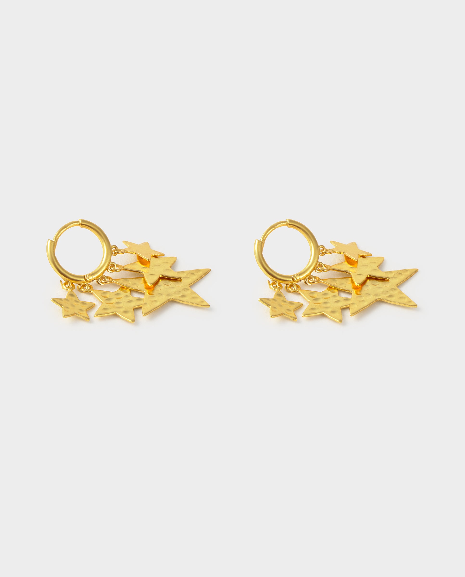 Pendientes de aro con estrellas dorados - Brownie - Dorado Dorado-4