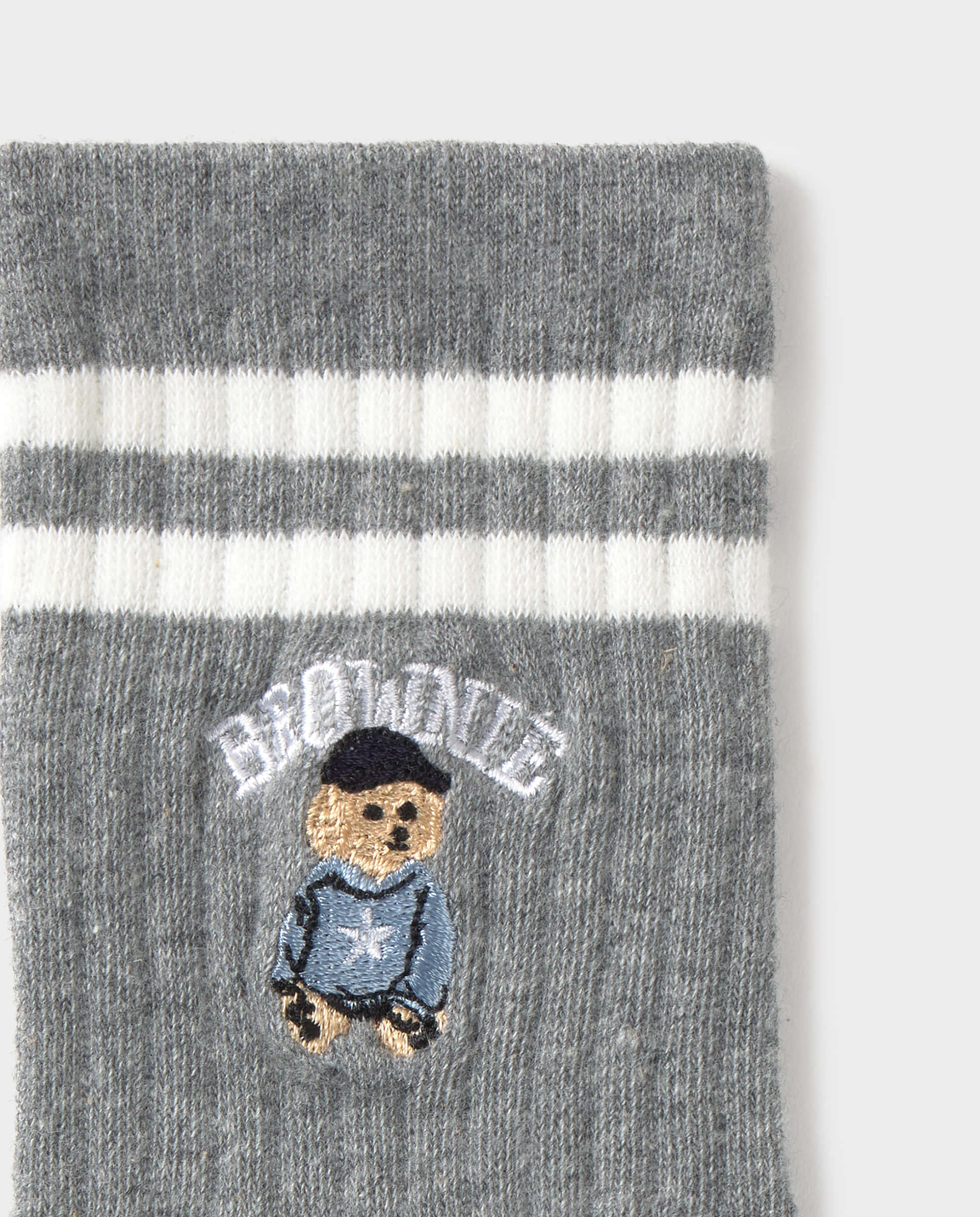 Calcetines altos de mujer con perrito - Brownie - Gris Gris-5