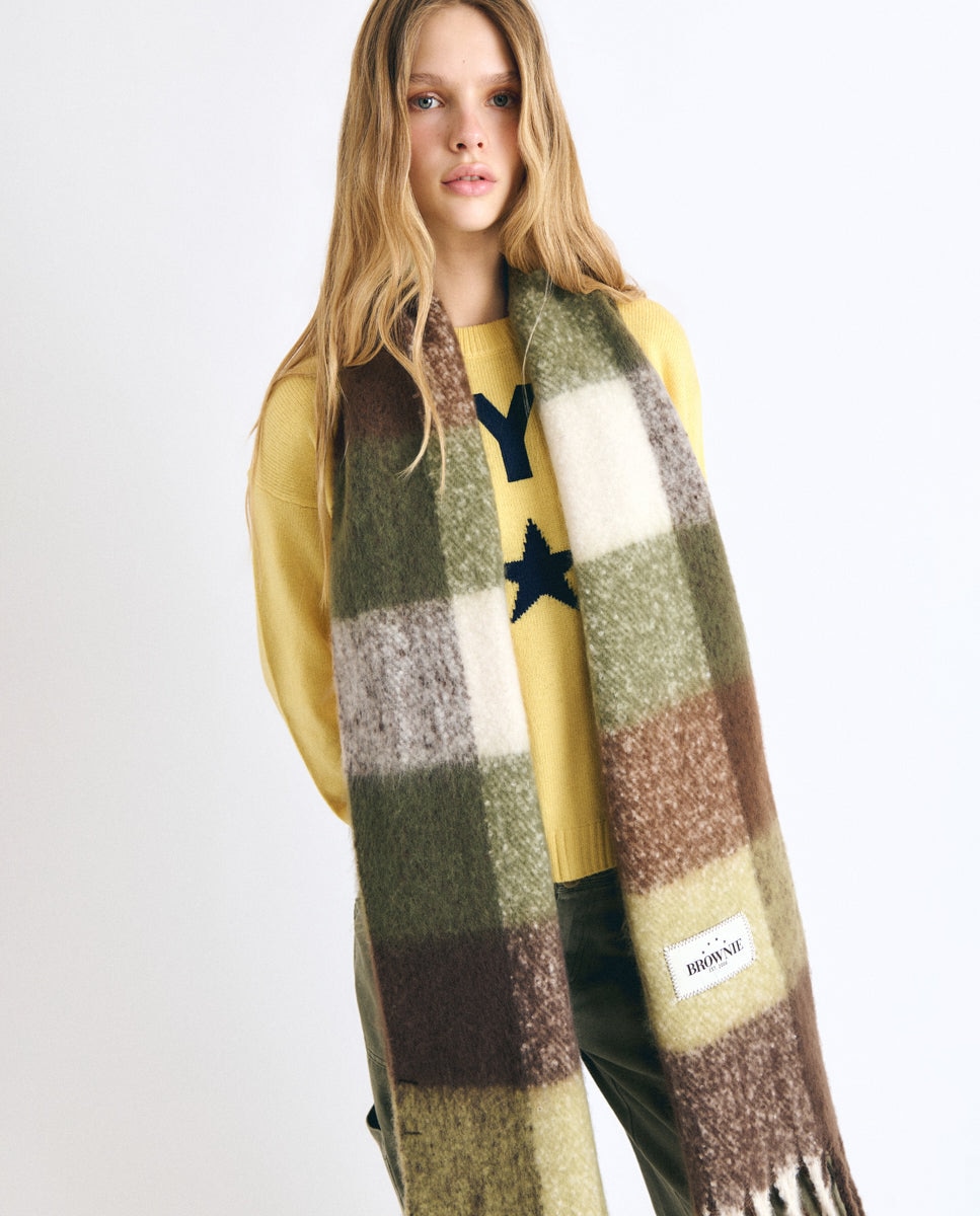 Imagen 2 de Bufanda de mujer gruesa estampada - Brownie - Verde Verde