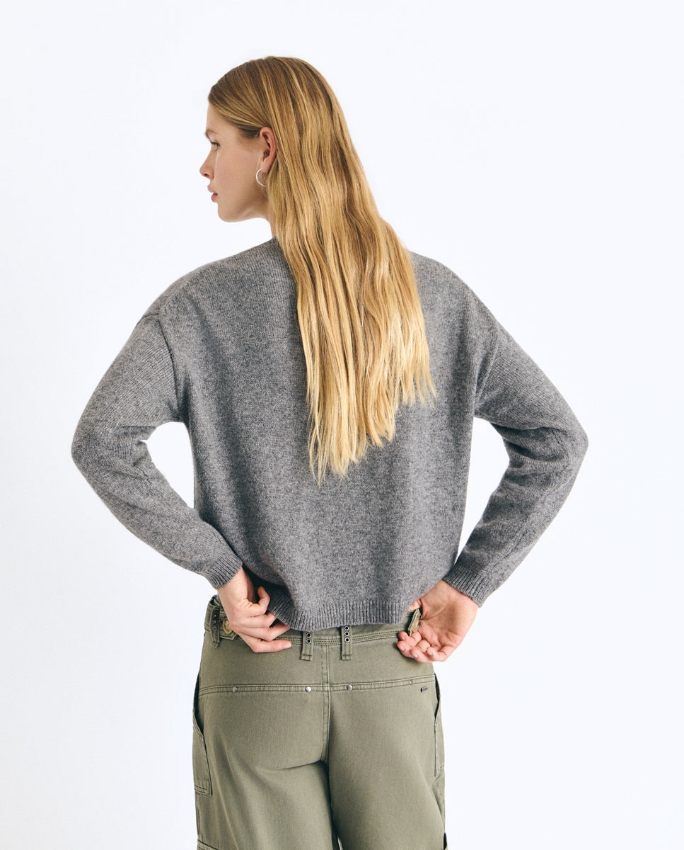 Imagen 2 de Jersey de mujer de punto básico - Brownie - Gris Gris