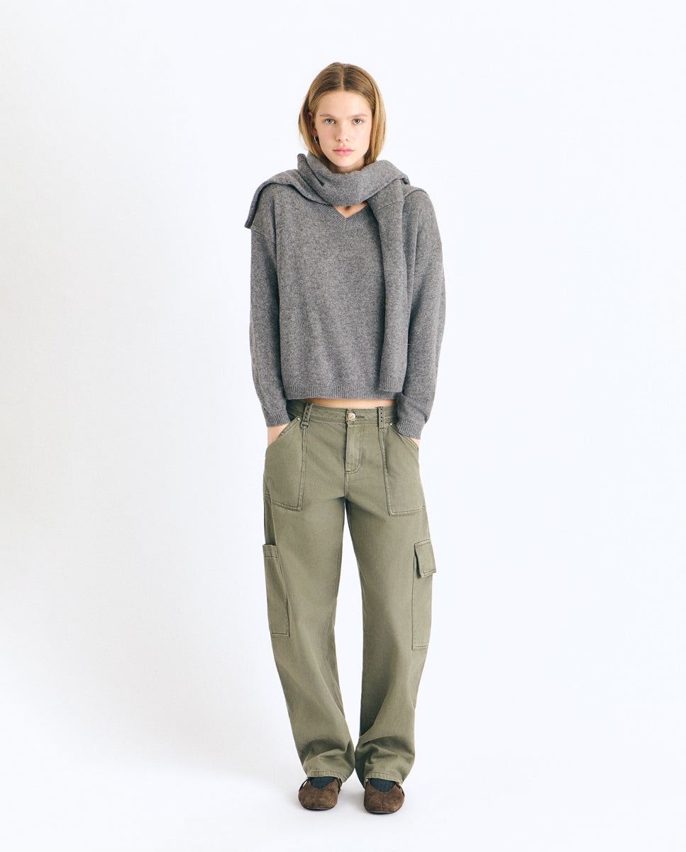 Imagen 3 de Jersey de mujer de punto básico - Brownie - Gris Gris