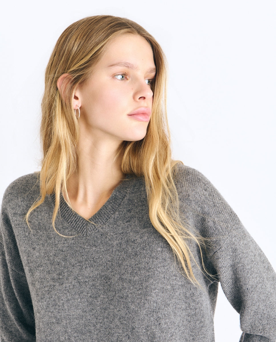 Imagen 4 de Jersey de mujer de punto básico - Brownie - Gris Gris