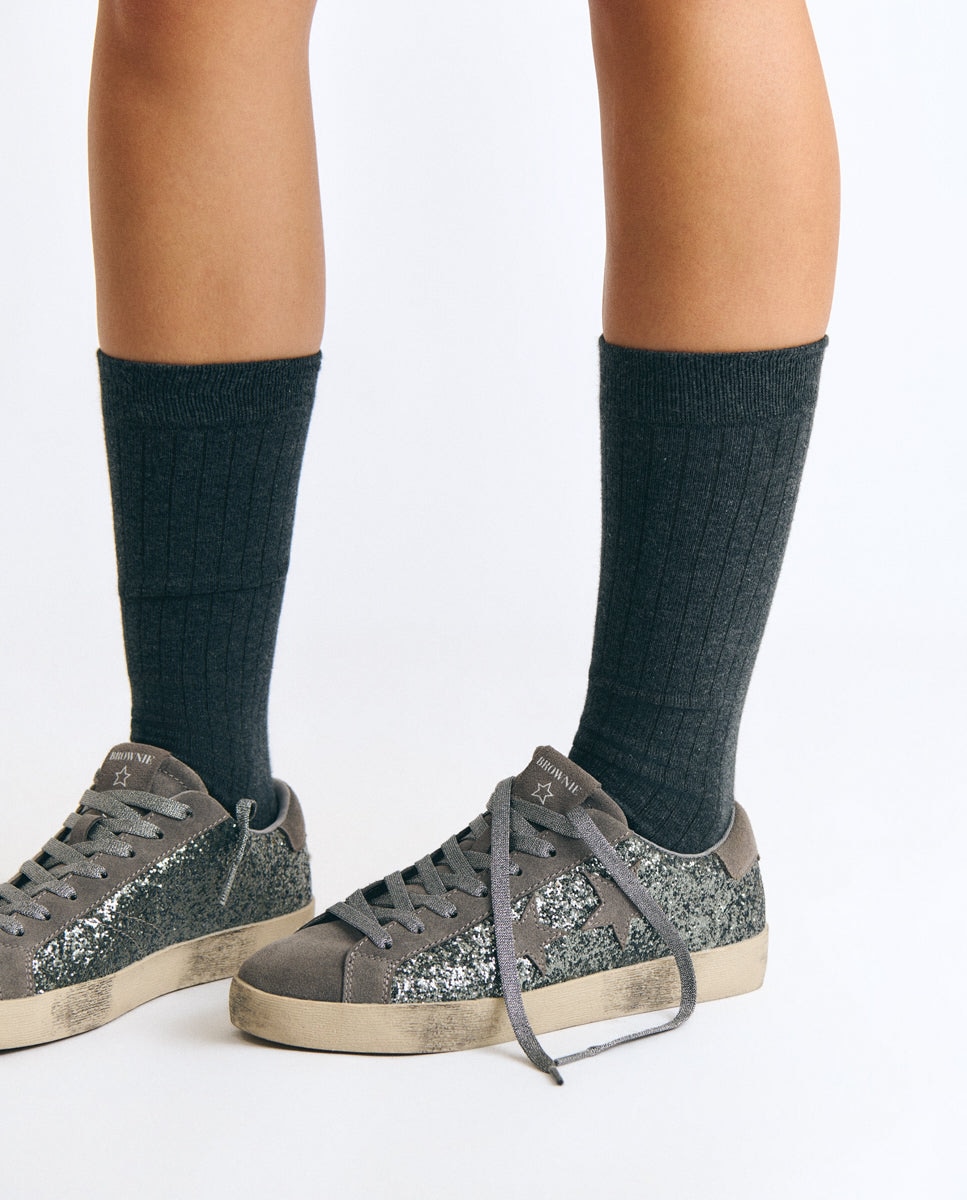 Imagen 3 de Zapatillas de mujer con estrellas - Brownie - Gris Gris