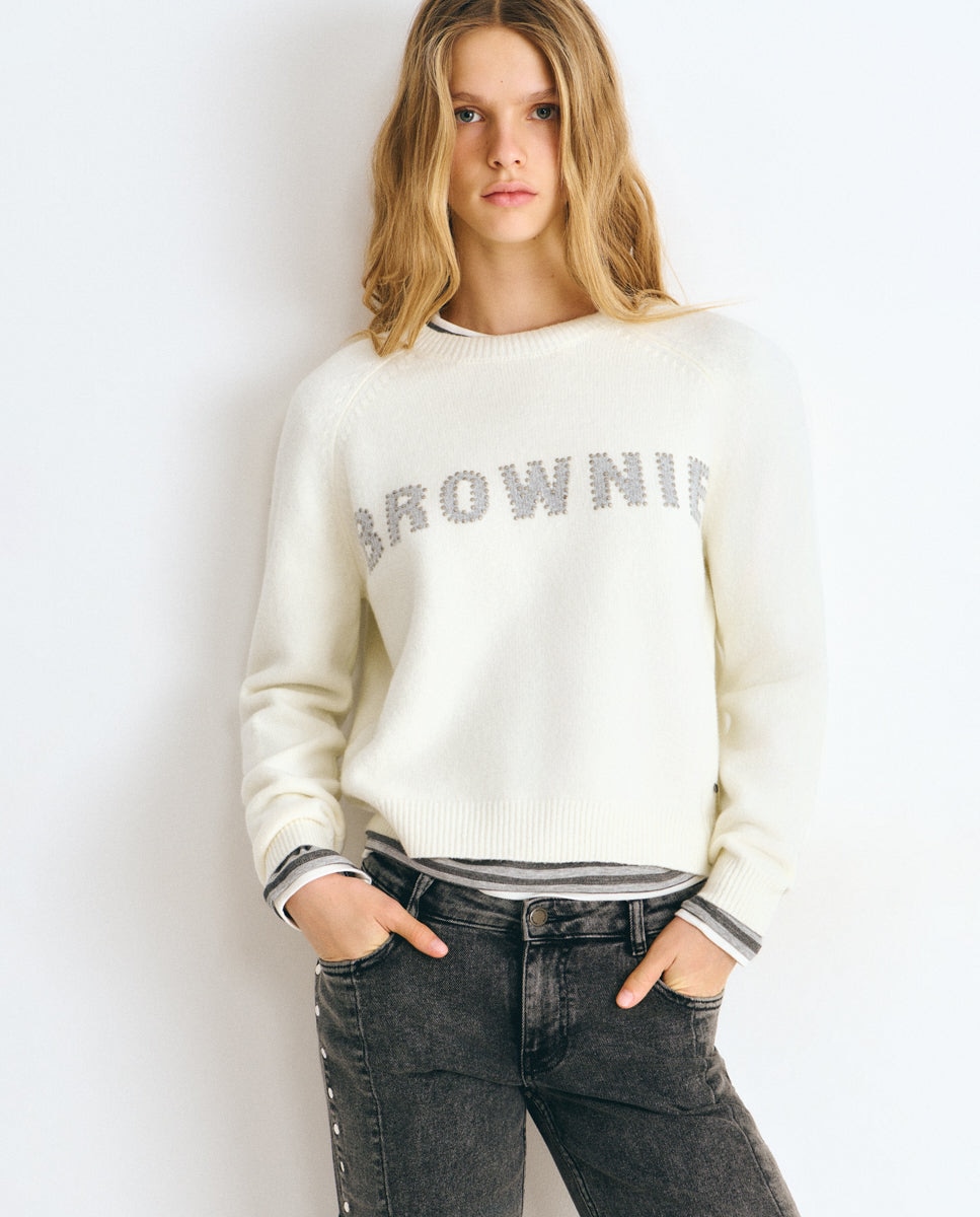 Jersey de mujer con logo brownie - Crudo Crudo-1