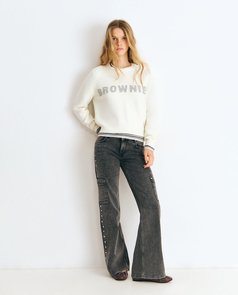 Jersey de mujer con logo brownie - Crudo Crudo-3