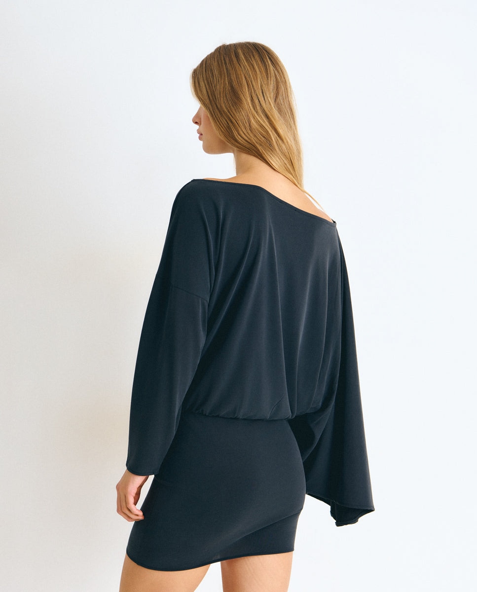 Imagen 2 de Vestido corto con capa - Brownie - Negro Negro